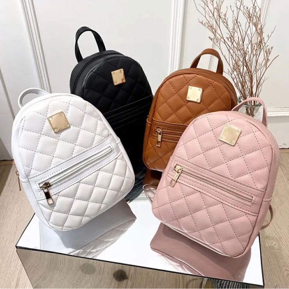White Leather Mini-Backpack, New - Picture 11 of 14